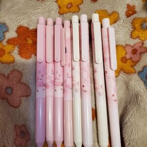 Set of Pink and White Floral Pens / Sakura Pens / Cherry Blossim Pens